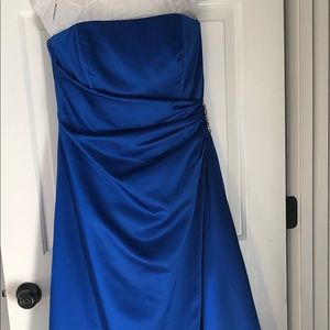 David’s Bridal Satin Dress Style 8567 in Horizon